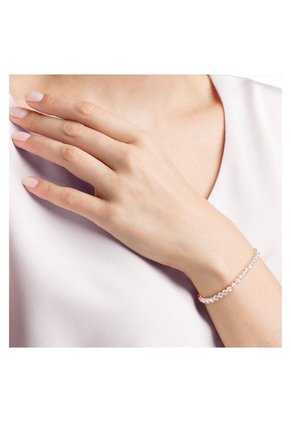 Pulsera Swarovski Tennis, Blanco, Baño En Tono Oro Rosa 5464948