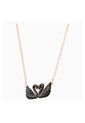 Collar Swarovski Iconic Swan, Negro, Baño En Tono Oro Rosa de Swarovski