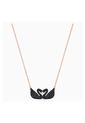 Collar Swarovski Iconic Swan, Negro, Baño En Tono Oro Rosa de Swarovski
