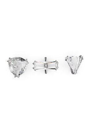Anillo De Cóctel Mesmera Conjunto (3), Blanco, Baño De Rodio