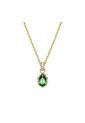 Colgante Stilla, Talla Pera, Verde, Baño Tono Oro de Swarovski