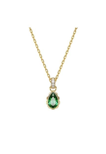 Colgante Stilla, Talla Pera, Verde, Baño Tono Oro