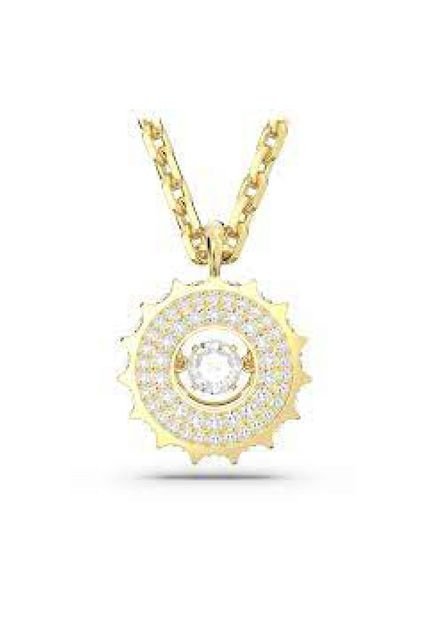 Colgante Rota, Tallas Redondas Combinadas, Blanco, Baño Tono Oro