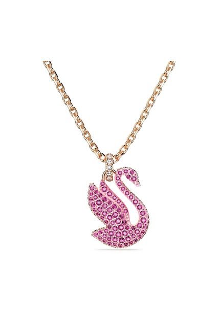 Dije Swarovski Iconic Swan, Cisne, Mediano, Rosa, Baño Tono Oro Rosa