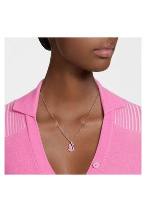 Dije Swarovski Iconic Swan, Cisne, Mediano, Rosa, Baño Tono Oro Rosa