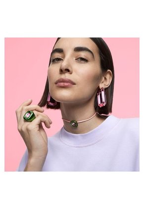 Anillo De Cóctel Dulcis, Cristales De Talla Cushion, Verde