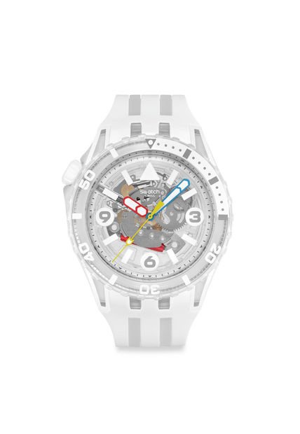 Relojes Swatch Unisex Aurelia Aurita. Silicona Blanco SSCU09K100