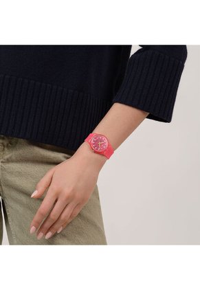 Reloj Swatch Unisex Wavelengths Of Coral. Silicona Rojo SO28P114