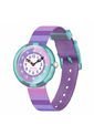 Relojes Flik Flak Niña STRIPY PURPLE. Textil Morado ZFBNP225 de Swatch