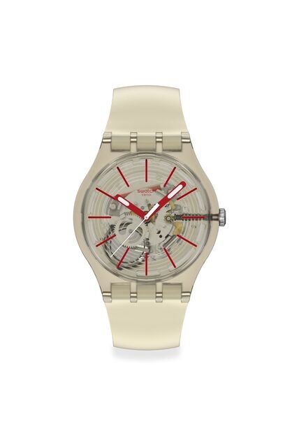 Reloj Swatch Unisex Revealed In The Sand. Polímero Transparente SO29K119