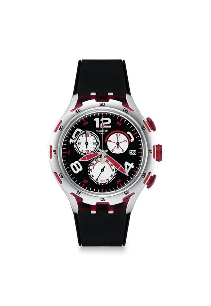 Reloj Swatch Unisex Red Wheel. Silicona Negro YYS4004