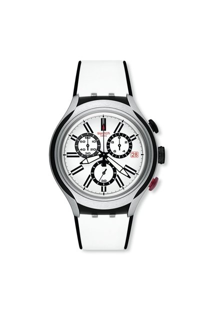 Reloj Swatch Unisex Black Wheel. Silicona Blanco YYS4005
