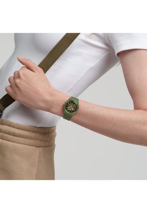 Relojes Swatch Unisex THRU THE GREENERY. Plástico Verde SO28G110