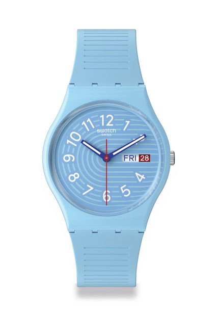 Relojes Swatch Unisex TRENDY LINES IN THE SKY. Silicona Azul SO28S704