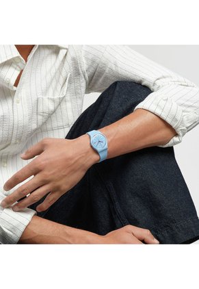 Relojes Swatch Unisex TRENDY LINES IN THE SKY. Silicona Azul SO28S704