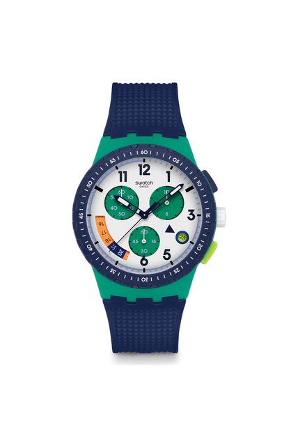 Reloj Swatch Unisex Time Flies. Silicona Azul SUSG412