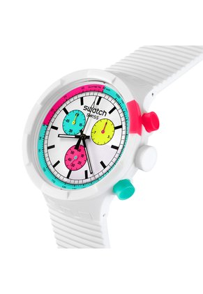Reloj Swatch Unisex The Purity Of Neon. Silicona Blanco SB06W100