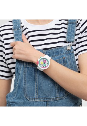 Reloj Swatch Unisex The Purity Of Neon. Silicona Blanco SB06W100