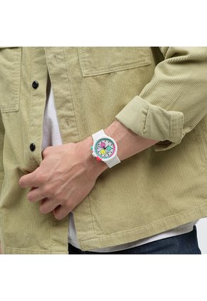 Reloj Swatch Unisex The Purity Of Neon. Silicona Blanco SB06W100