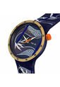 Relojes Swatch Unisex Blue And Golden Lithe Dancer. Silicona Azul SB05Z700 de Swatch