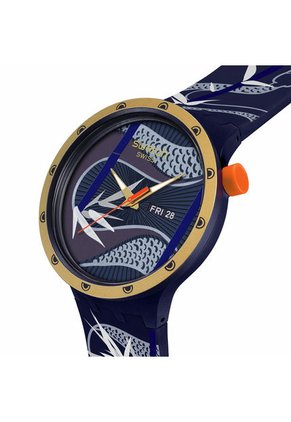 Relojes Swatch Unisex Blue And Golden Lithe Dancer. Silicona Azul SB05Z700