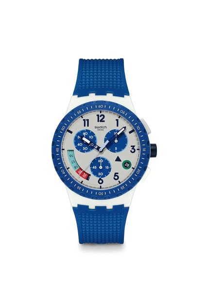 Reloj Swatch Unisex It's Time. Silicona Azul SUSM409