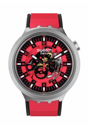 Relojes Swatch Unisex BIG BOLD IRONY RED JUICY. Reloj Análogo Rojo Acero Inoxidable SB07S110