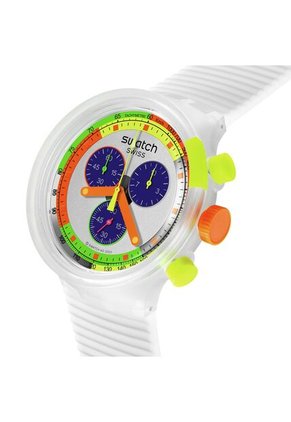 Reloj Swatch Unisex Neon Jelly. Silicona Blanco SB02K100