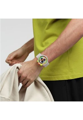 Reloj Swatch Unisex Neon Jelly. Silicona Blanco SB02K100