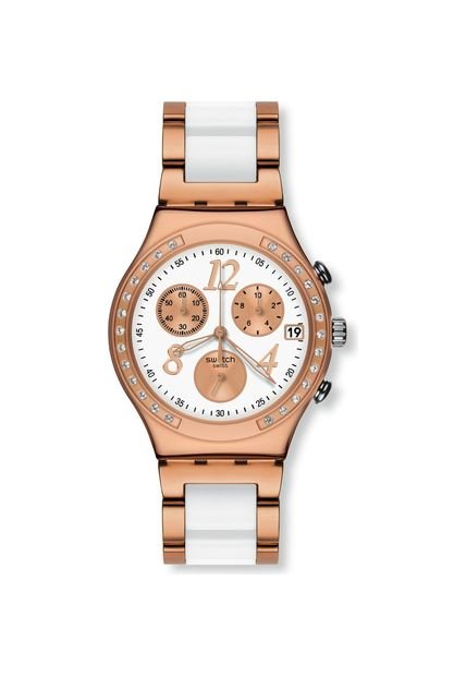 Reloj Swatch Unisex Dreamwhite Rose/YCG406G- Oro Rosa