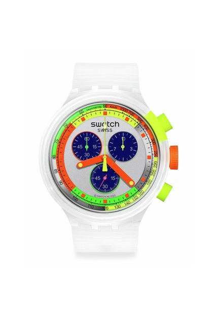 Relojes Swatch Unisex Neon Jelly. Silicona Transparente SB02K100