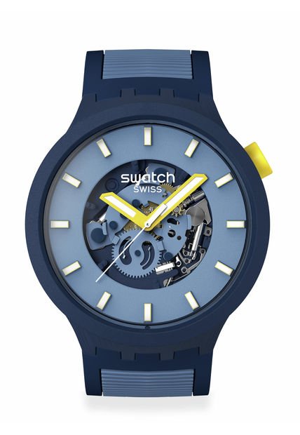 Relojes Swatch Unisex BELOW THE HORIZON. Silicona Azul SB05N117