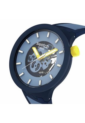 Relojes Swatch Unisex BELOW THE HORIZON. Silicona Azul SB05N117