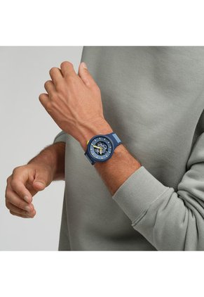 Relojes Swatch Unisex BELOW THE HORIZON. Silicona Azul SB05N117