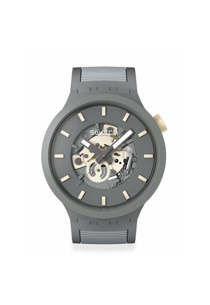 Relojes Swatch Unisex THRU THE HORIZON. Silicona Gris SB05M102