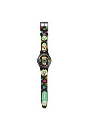 Relojes Swatch Unisex D'OH OF THE DEAD. Silicona Negro SO29Z135