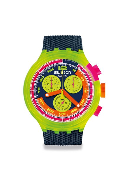 Reloj Swatch Unisex Neon To The Max. Silicona Azul SB06J100