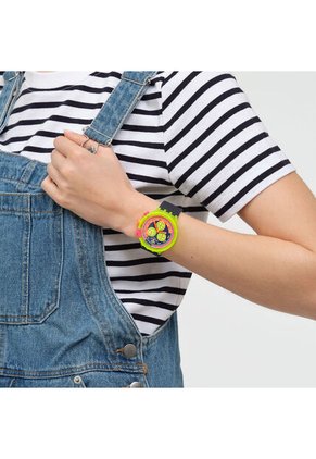 Reloj Swatch Unisex Neon To The Max. Silicona Azul SB06J100