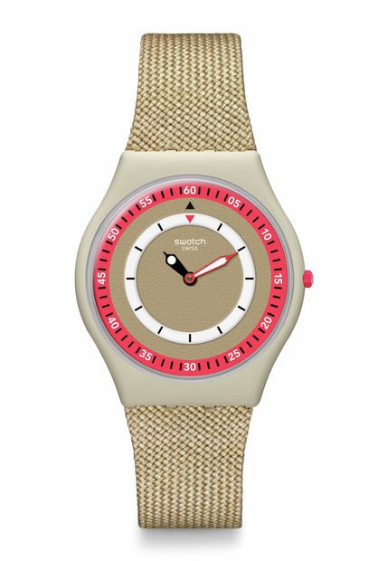 Relojes Swatch Unisex CORAL DUNES. Cuero Beige SS09T102