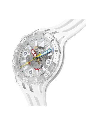 Reloj Swatch Unisex Aurelia Aurita. Silicona Blanco SSCU09K100