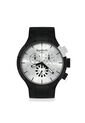Reloj Swatch Unisex Chequered Silver. Silicona Negro SB02B404 de Swatch