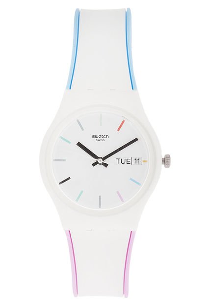 Reloj Blanco-Azul Celeste-Rosado Swatch