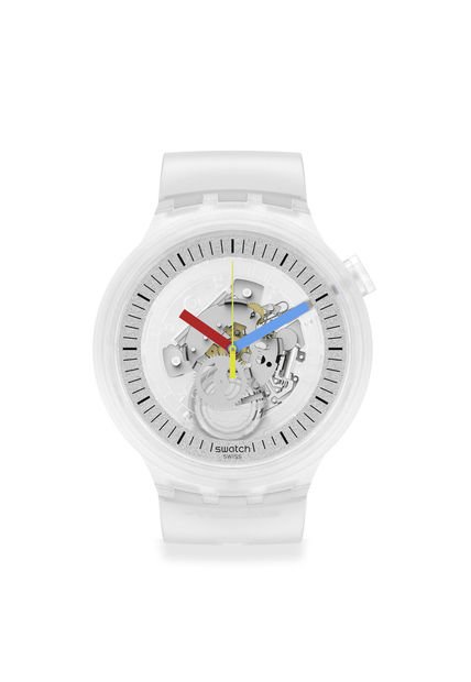 Relojes Swatch Unisex CLEARLY BOLD. Silicona Transparente SB01K100