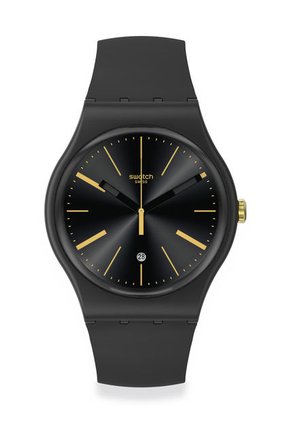 Relojes Swatch A DASH OF YELLOW. Relojes Análogos Negro Unisex Plástico