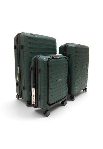 Set De 3 Maletas Swissbrand Askar 2.0-Verde Oscuro