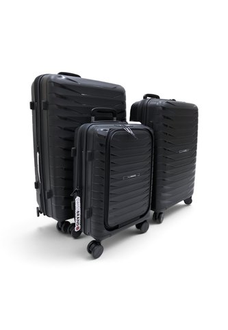 Set De 3 Maletas Swissbrand Askar 2.0-Negro SWISSBRAND