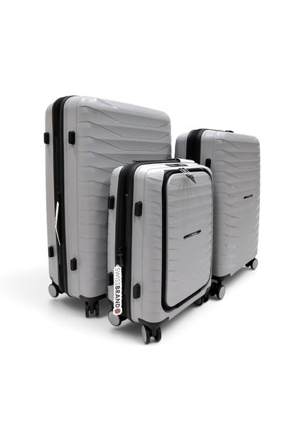 Set De 3 Maletas Swissbrand Askar 2.0-Gris Claro