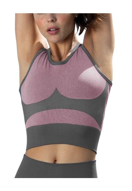 Top Deportivo Lola Gris-Rosado Tall Life