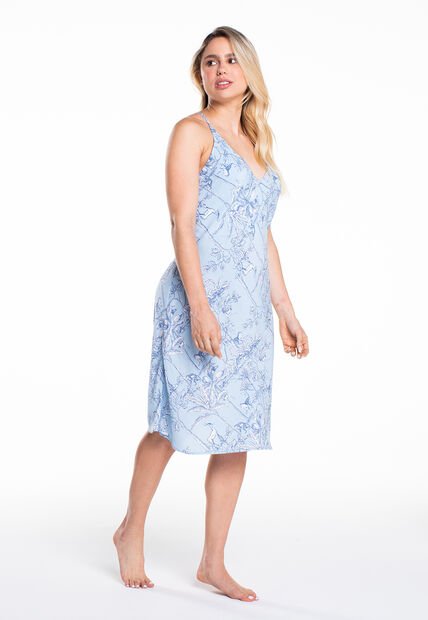 Batola Manga Sisa Con Estampado Tropical Tania Azul