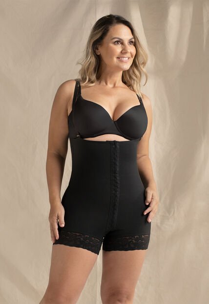 Faja Busto Libre Pantalón Corto Levanta Cola Tania Negro
